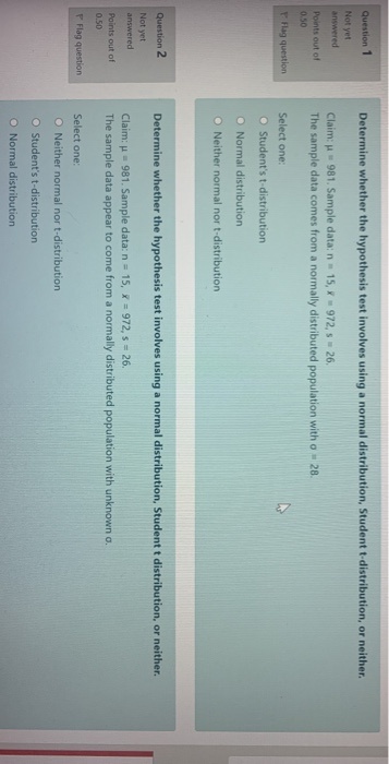 Solved Question 1 Determine whether the hypothesis test | Chegg.com