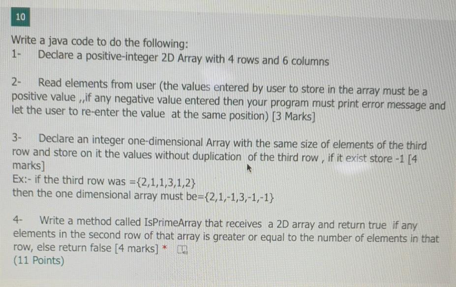 Solved 10 Write a java code to do the following: 1- Declare | Chegg.com