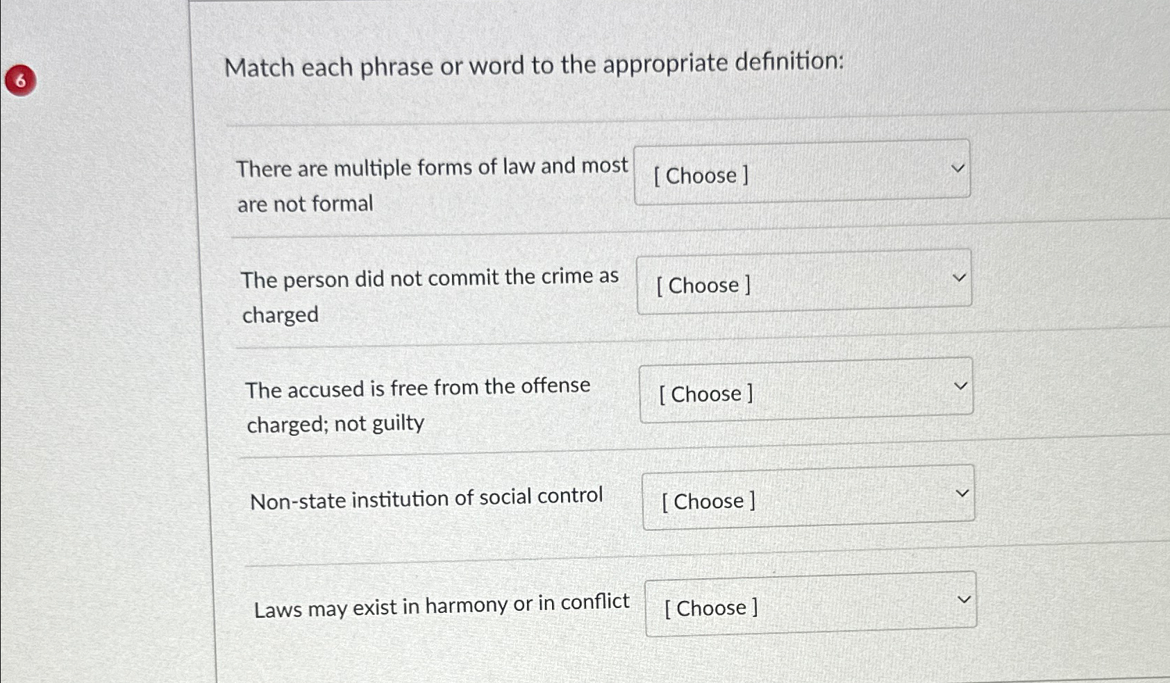 Solved Match Each Phrase Or Word To The Appropriate | Chegg.com