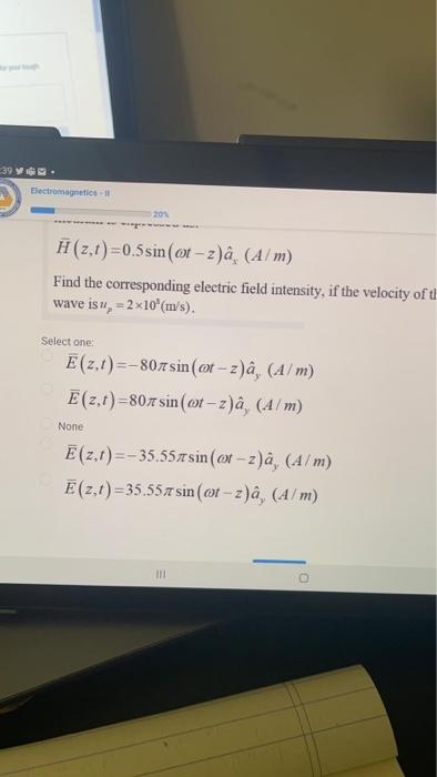 Solved 39 V Electromagnetics 11 1 H 2 1 0 5sin Ot Z A Chegg Com