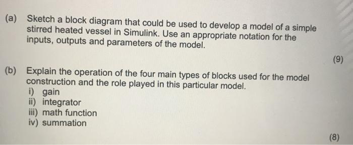 Solved (a) Sketch a block diagram that could be used to | Chegg.com