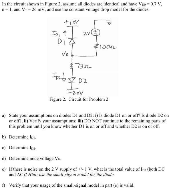 Solved In the circuit shown in Figure 2, assume all diodes | Chegg.com