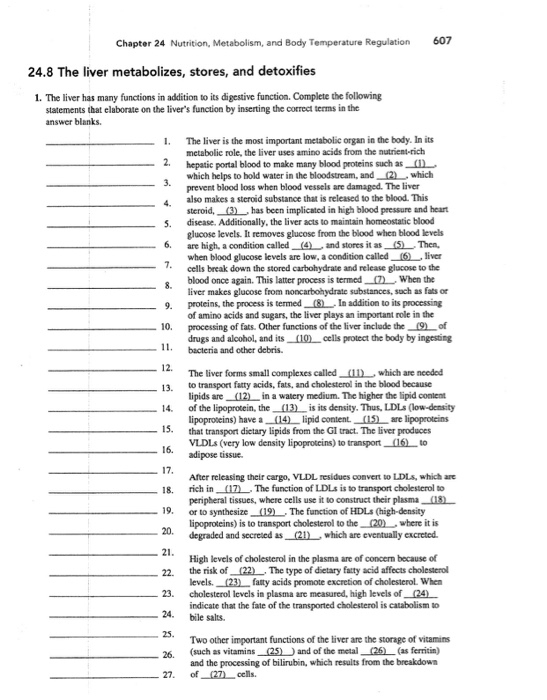 Solved Chapter 24 Nutrition, Metabolism, And Body | Chegg.com