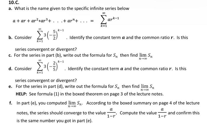 Solved 10.C. a. What is the name given to the specific | Chegg.com