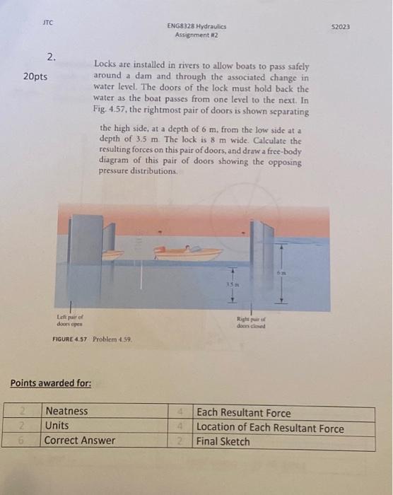 Solved 2. Locks are installed in rivers to allow boats to | Chegg.com