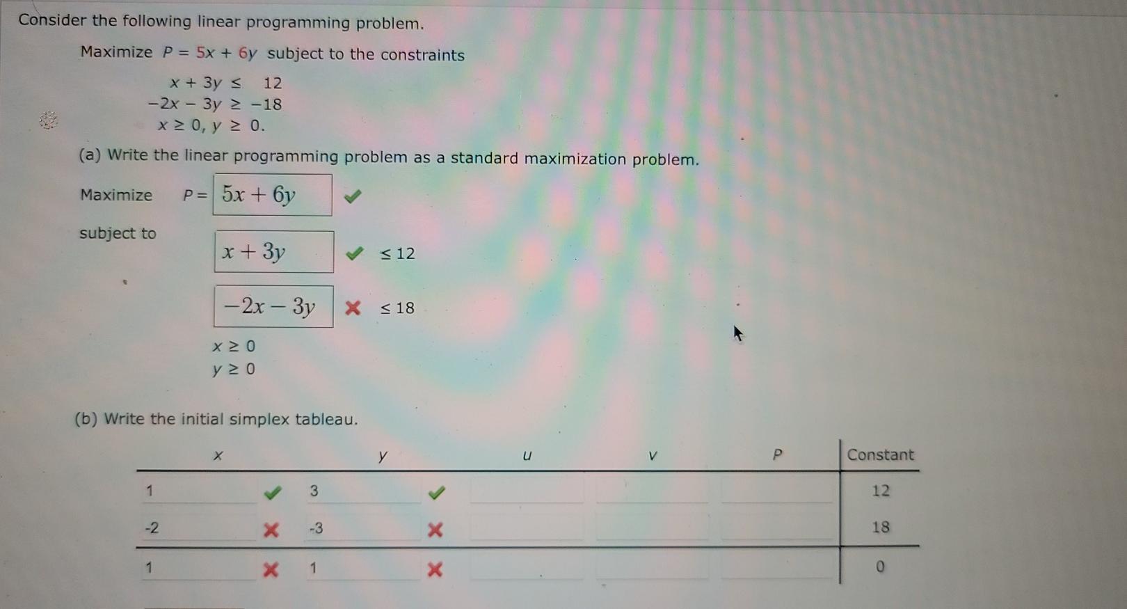 Solved Consider the following linear programming problem. | Chegg.com