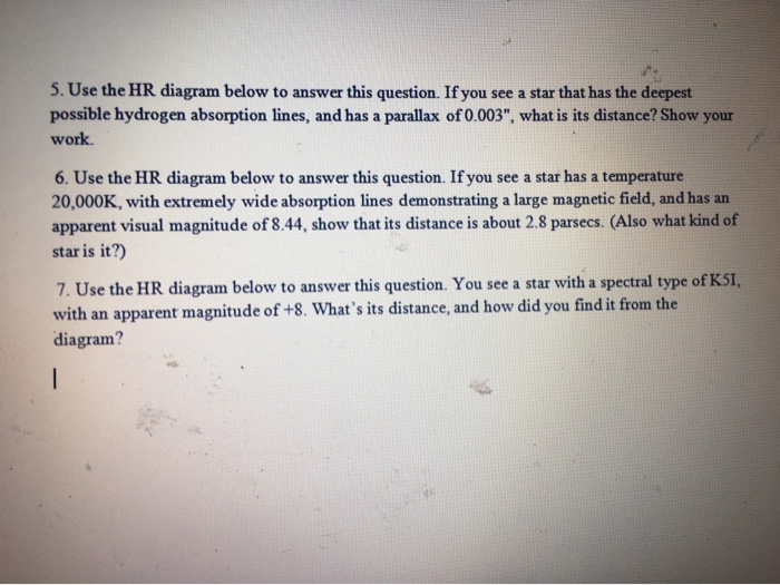 Solved 5. Use the HR diagram below to answer this question. | Chegg.com