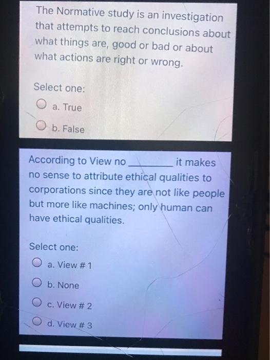Solved The Normative study is an investigation that attempts | Chegg.com