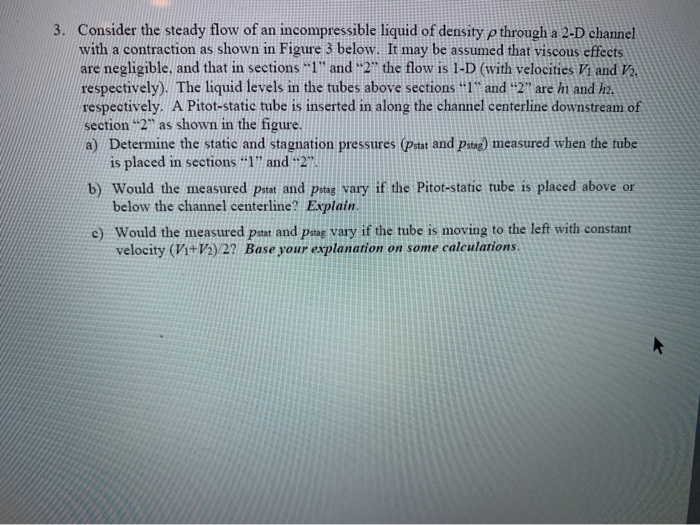 Solved 3. Consider the steady flow of an incompressible | Chegg.com