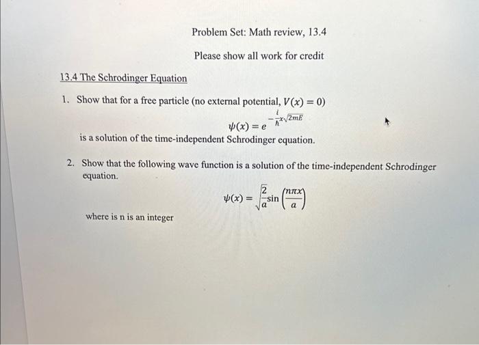 Solved Problem Set: Math review, 13.4 Please show all work | Chegg.com