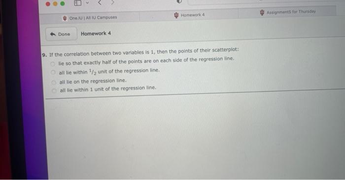 Solved If the correlation between two variables is 1 , then | Chegg.com