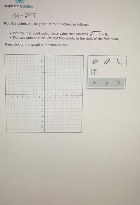 Solved Graph the function S(x) = x-1 Plot five points on the | Chegg.com