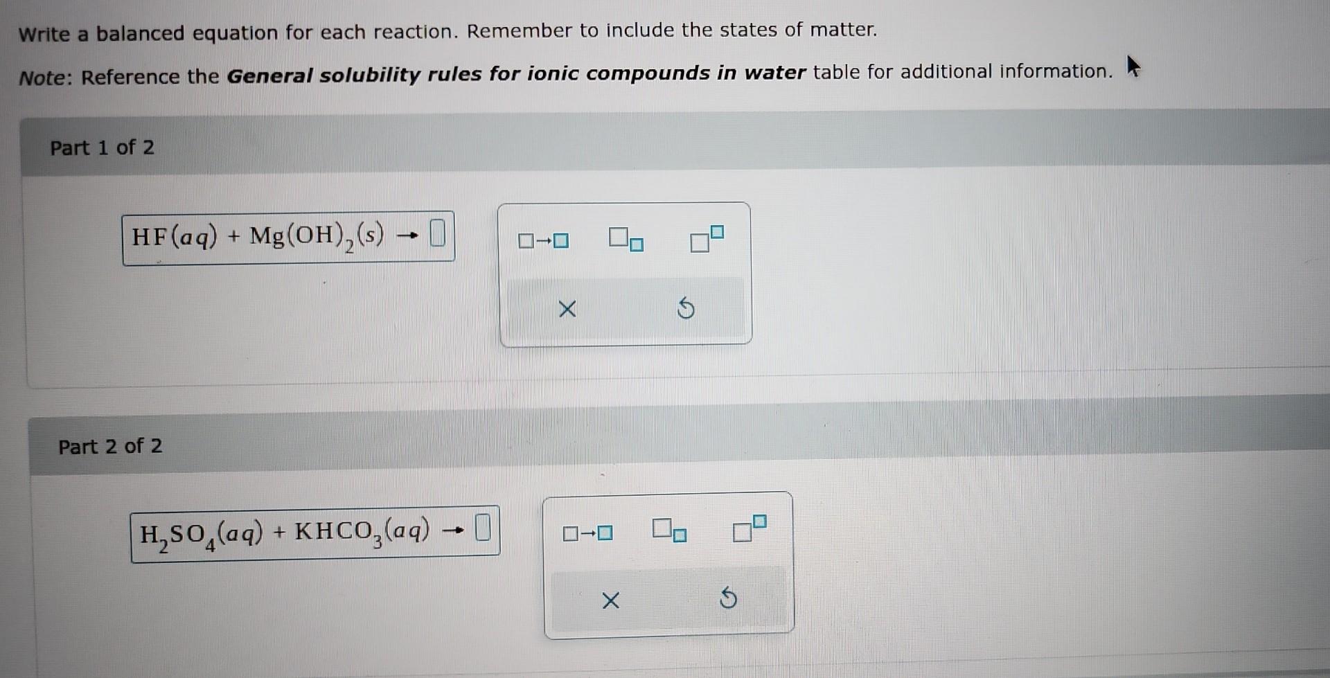 Solved Write a balanced equation for each reaction. Remember | Chegg.com