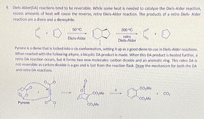 Diels-Alder(DA) reactions tend to be reversible. While some heat is needed to catalyze the Diels-Alder reaction, excess amoun