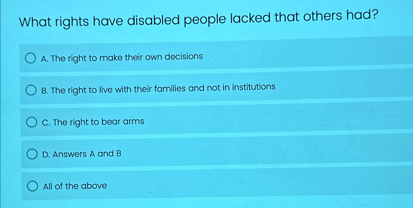 Solved What rights have disabled people lacked that others | Chegg.com