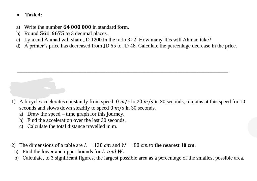 Solved Task 4: a) Write the number 64 000 000 in standard | Chegg.com