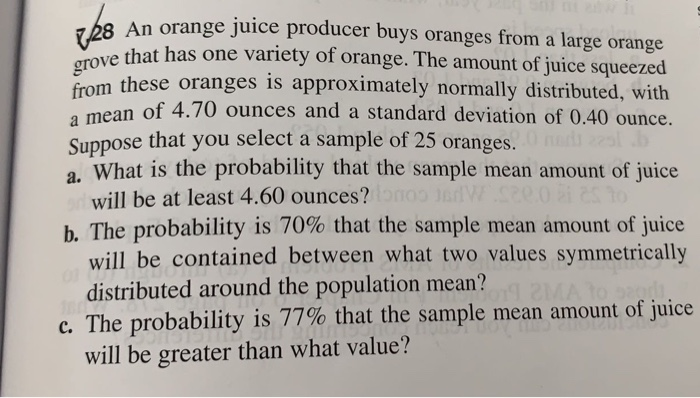 Solved 128 A Grove That Ha An Orange Juice Producer Buys Chegg Com