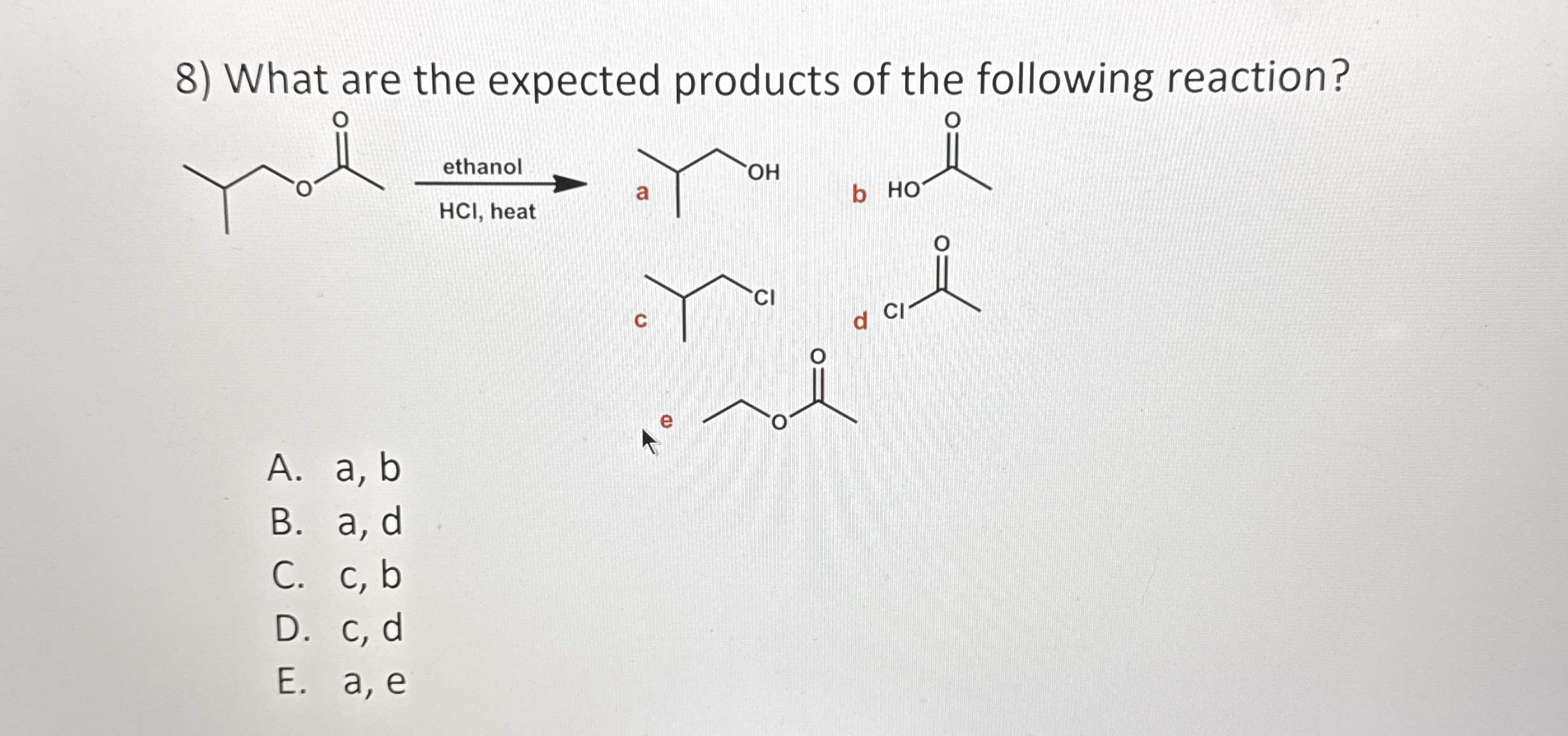 Solved What are the expected products of the following | Chegg.com