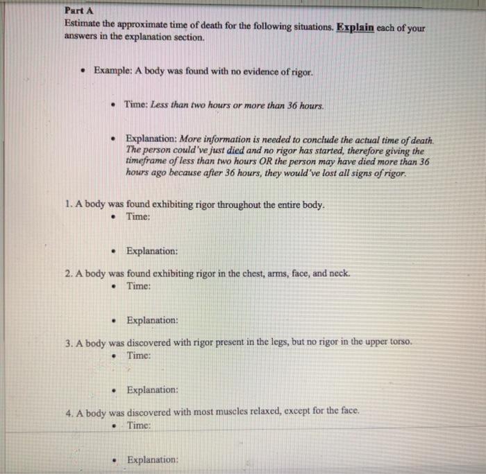 Period: Rigor Mortis Activity Activity 11-1: | Chegg.com