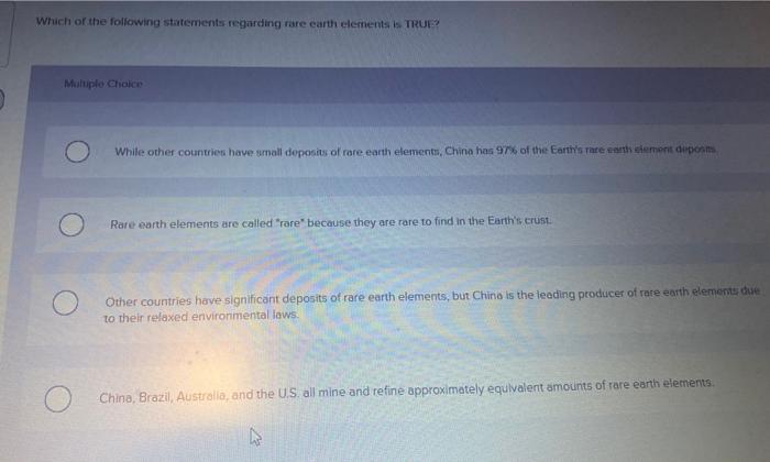 Solved Which of the following statements regarding rare | Chegg.com