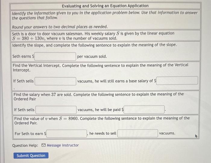 Solved Evaluating and Solving an Equation Application