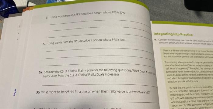 3. Using wards from the PPS describe a person whose | Chegg.com