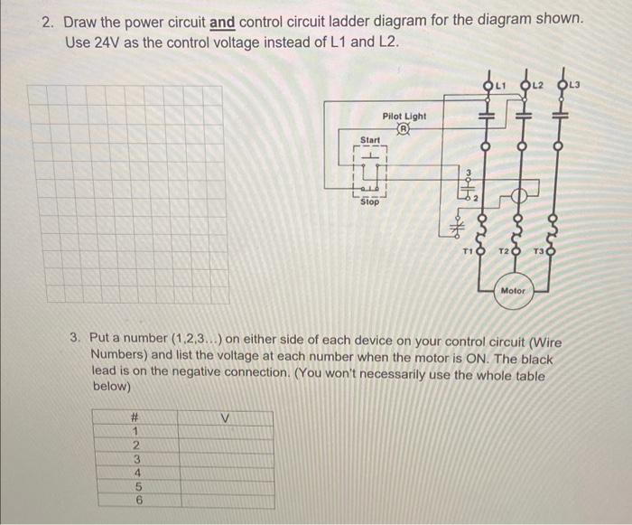 Solved 2. Draw the power circuit and control circuit ladder | Chegg.com