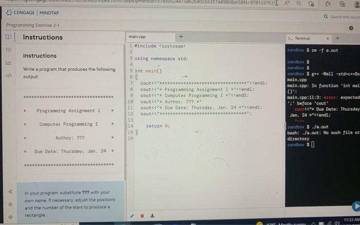 Introduction To Programming in C ++ .please show me | Chegg.com