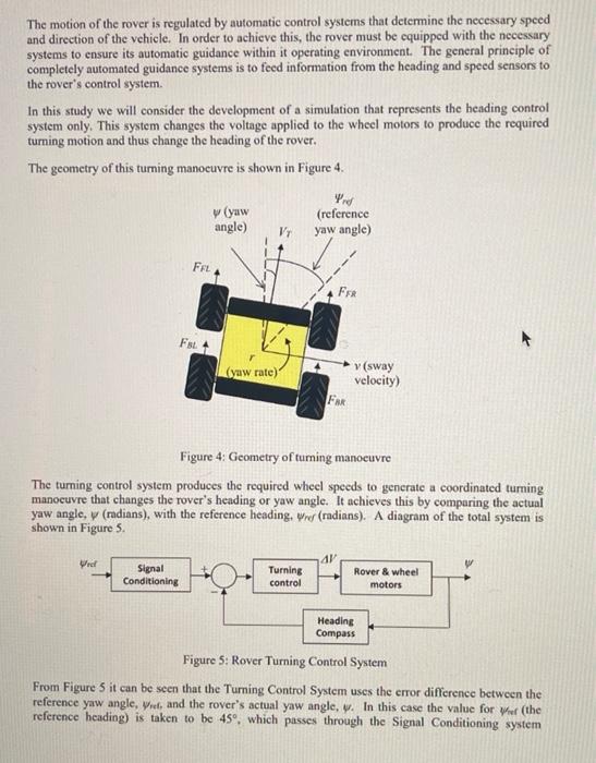 Derive The State Space Equation For The Rover And Chegg