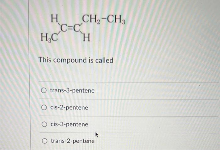 2 pentene cis trans izomeri