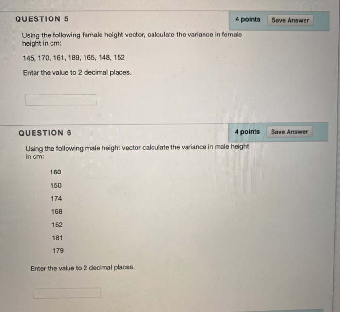 Solved Save Answer QUESTION 5 4 points Using the following | Chegg.com