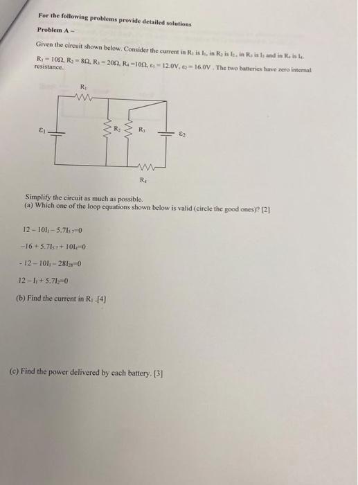 Solved For the following problems provide detailed solutions | Chegg.com