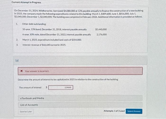 Solved On December 31,2024 , Wildhorse Inc. borrowed | Chegg.com