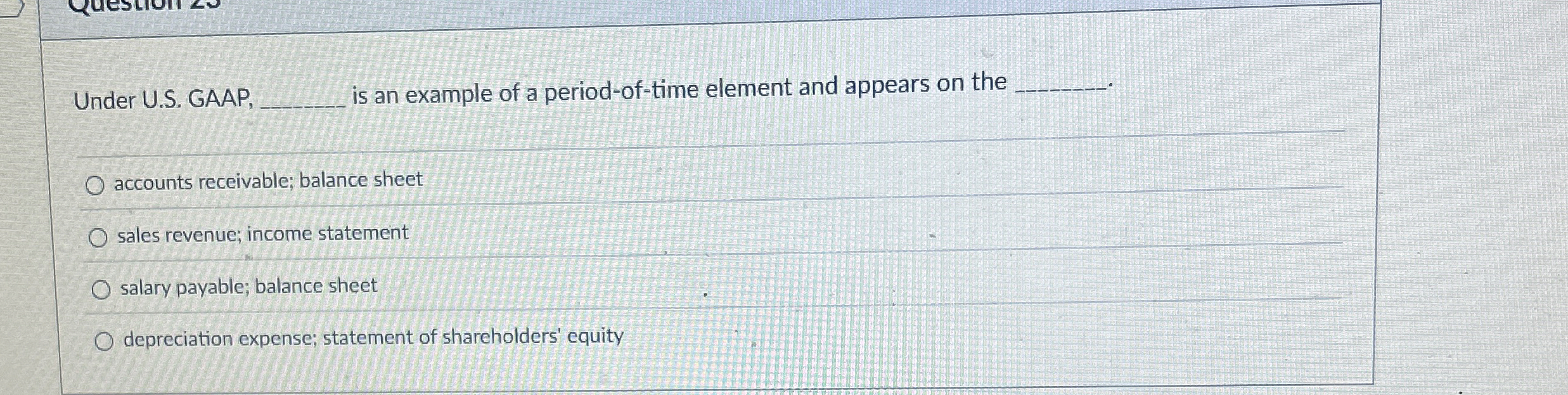Solved Under U.S. ﻿GAAP, ﻿is an example of a