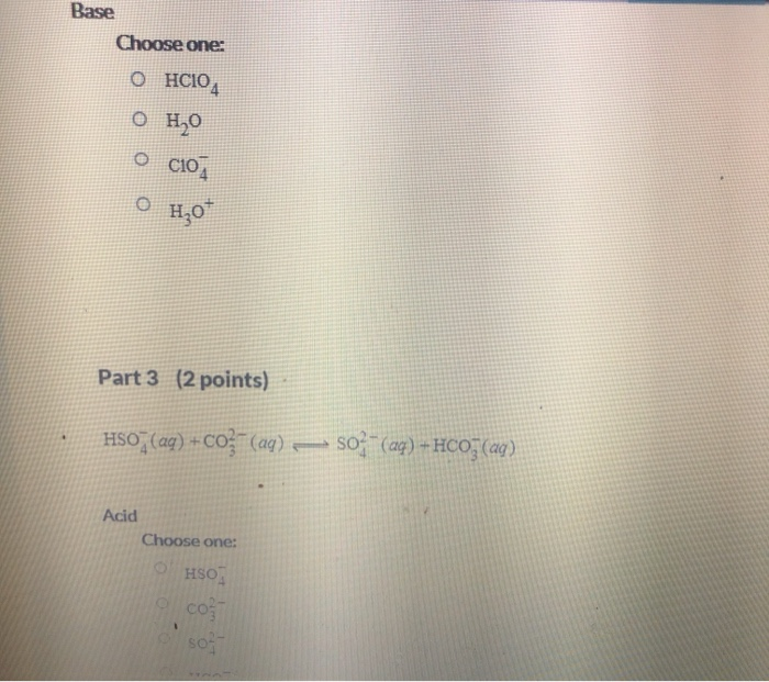 Solved out of 54 01 Question (5 points) Identify the acid | Chegg.com