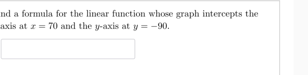 Solved nd a formula for the linear function whose graph | Chegg.com