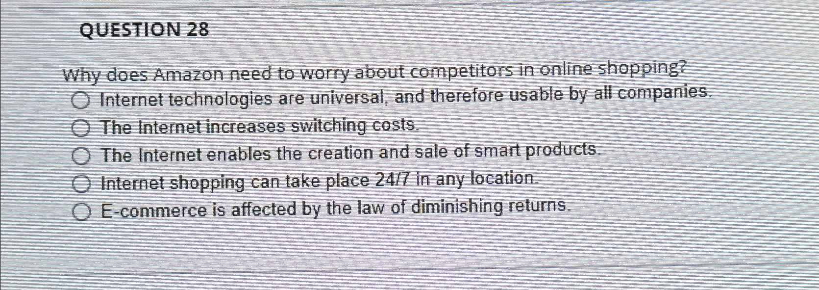 Solved QUESTION 28Why does Amazon need to worry about