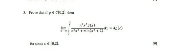 Solved 3 Prove That If G C 0 2 Then Nºx G X Lim Chegg Com