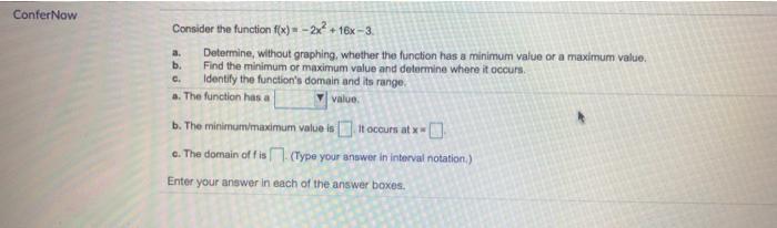 Solved Confer Now c. Consider the function f(x) = -2x + 16% | Chegg.com