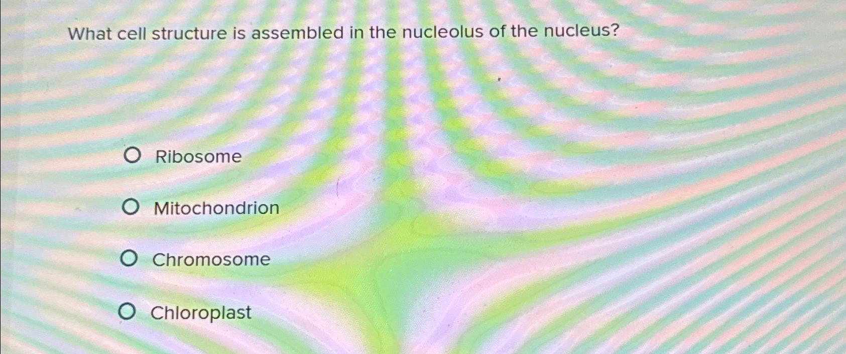 Solved What cell structure is assembled in the nucleolus of | Chegg.com