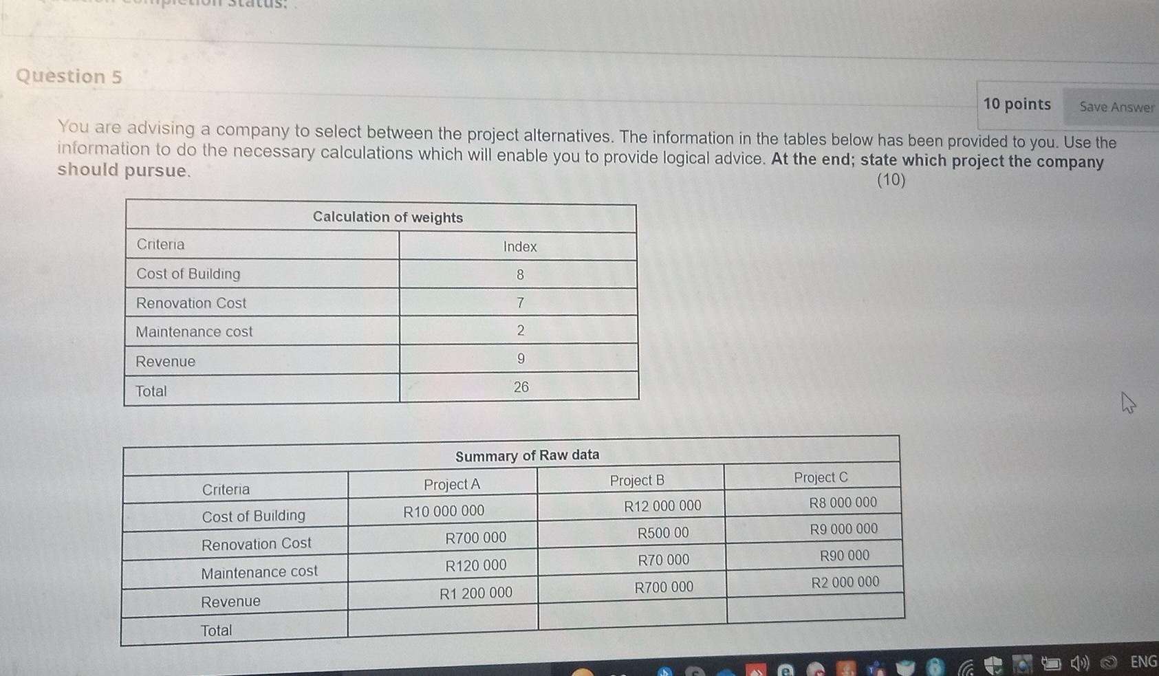 Solved Question 5 10 points Save Answer You are advising a | Chegg.com