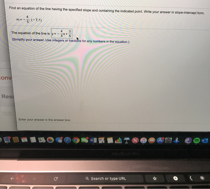 Solved Find an equation of the line having the specified | Chegg.com