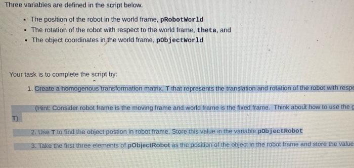 Solved Three variables are defined in the script below. 