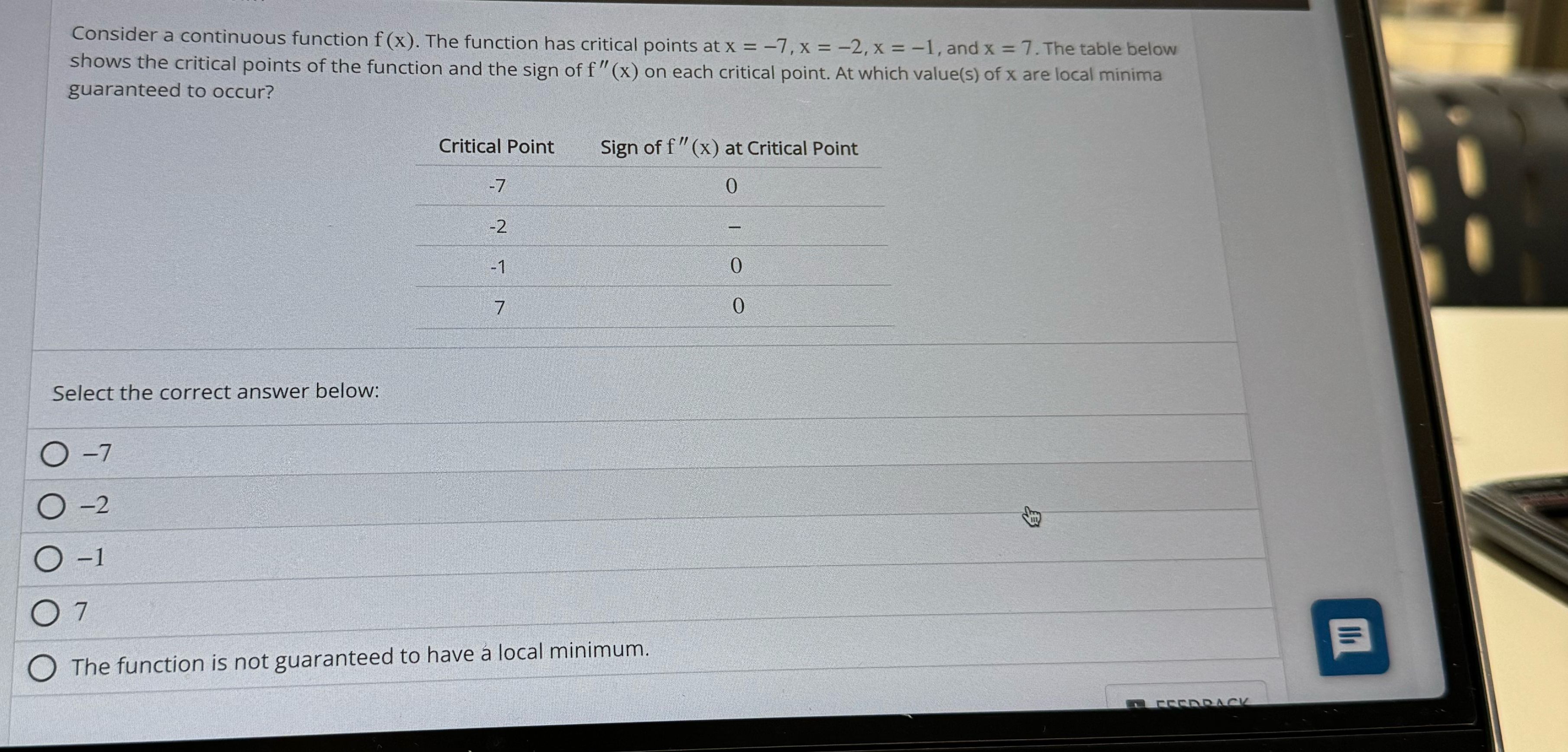 Solved Consider a continuous function f(x). ﻿The function | Chegg.com