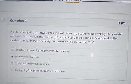 Solved Question 9 1 ﻿pts A child is brought to an urgent | Chegg.com