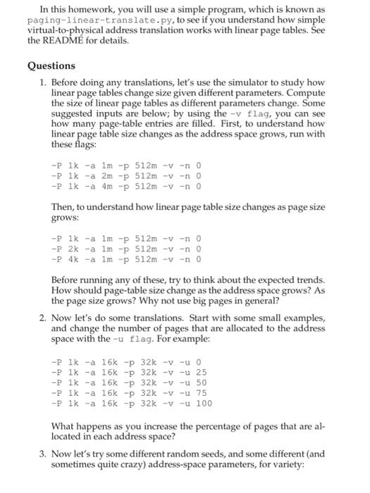 Solved In this homework, you will use a simple program, | Chegg.com