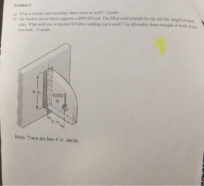 Solved Problem 2: a) What is primary and secondary shear | Chegg.com