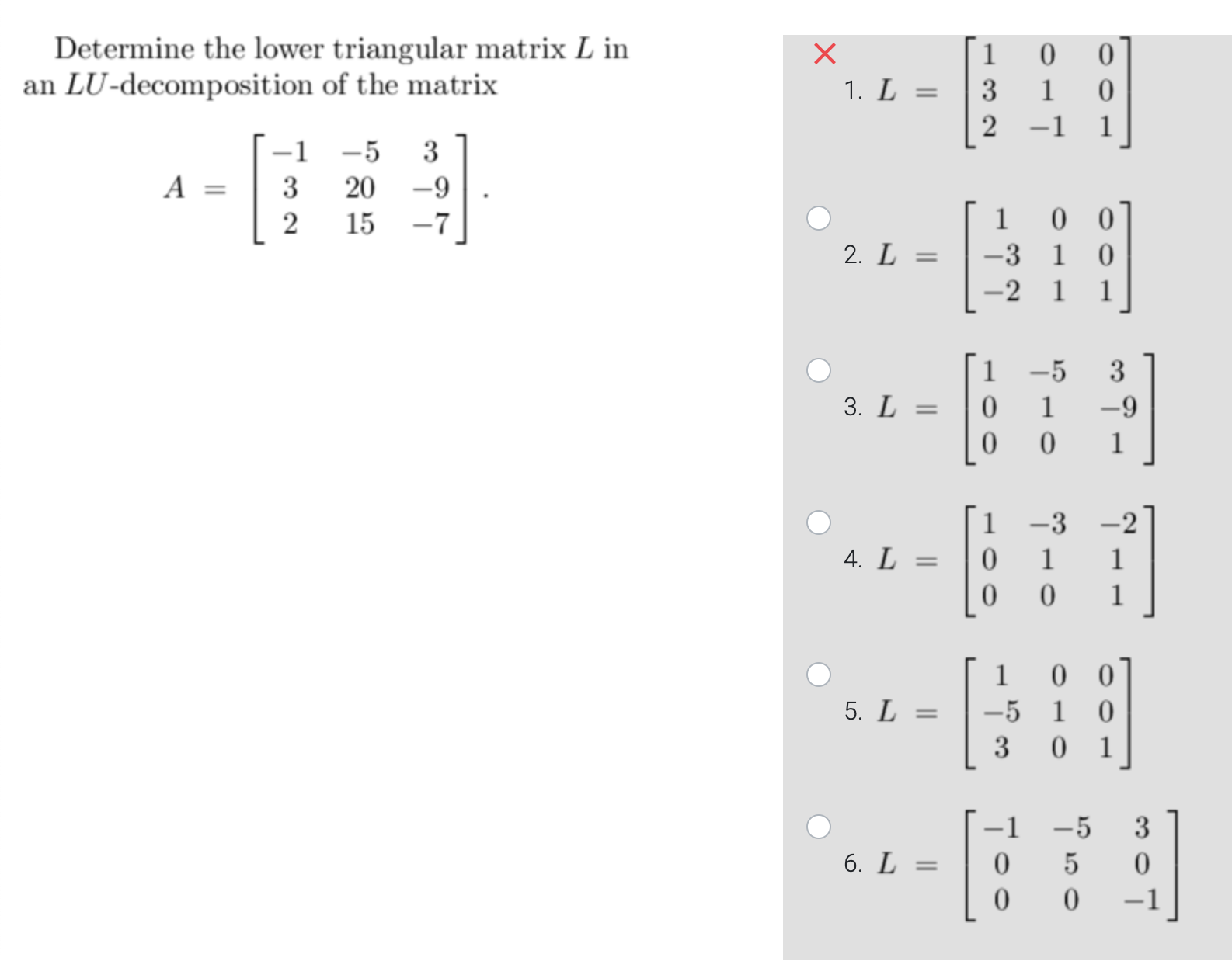 Solved Determine the lower triangular matrix | Chegg.com