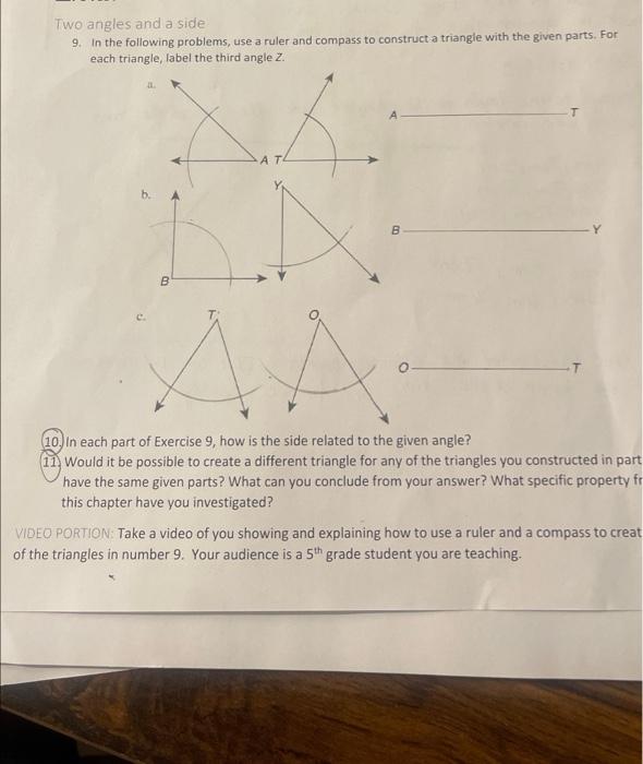 With the help of a ruler and a compass, it is possible to construct an angle