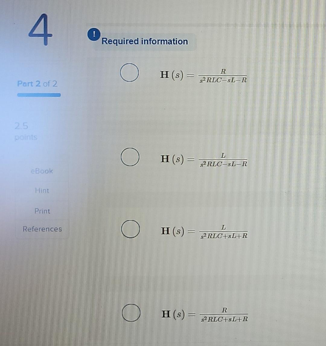 Solved 4 ! Required information Part 2 of 2 Consider the | Chegg.com